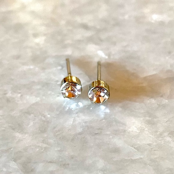 Tiny Rhinestone Stud Earrings